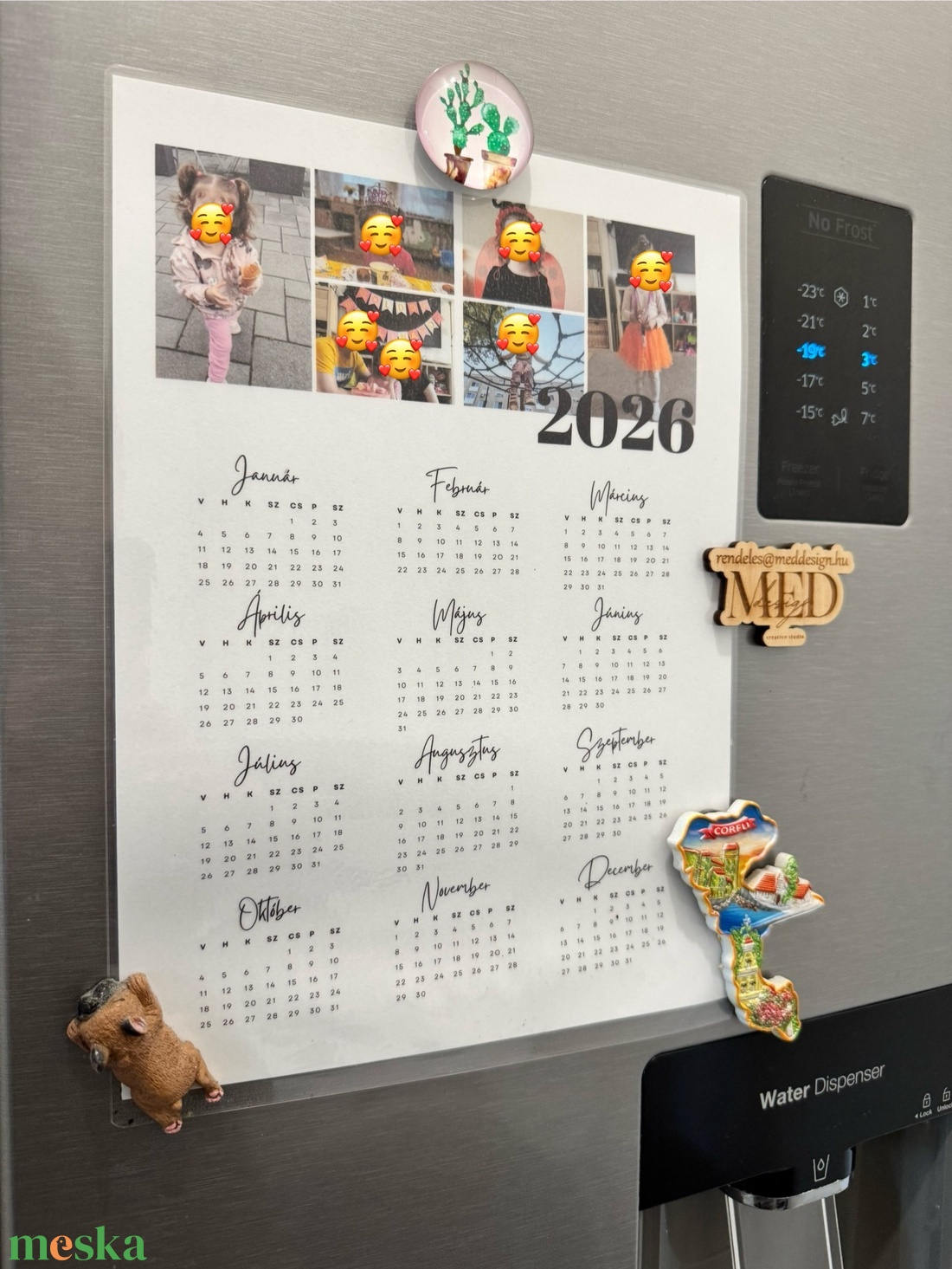 Egyedi 2026-os hűtőnaptár  - otthon & életmód - papír, írószer - naptár & tervező - Meska.hu