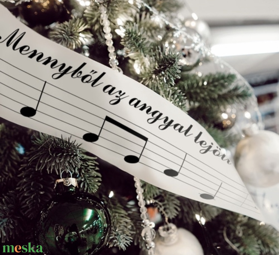 Karácsonyi szalag - Mennyből az angyal - karácsony - karácsonyi lakásdekoráció - karácsonyfadíszek - Meska.hu