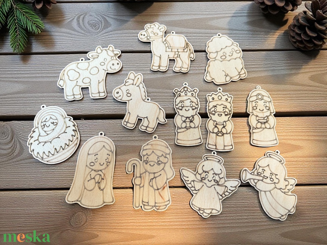 Színezhető karácsonyfadísz gyerekeknek - karácsony - karácsonyi lakásdekoráció - karácsonyfadíszek - Meska.hu