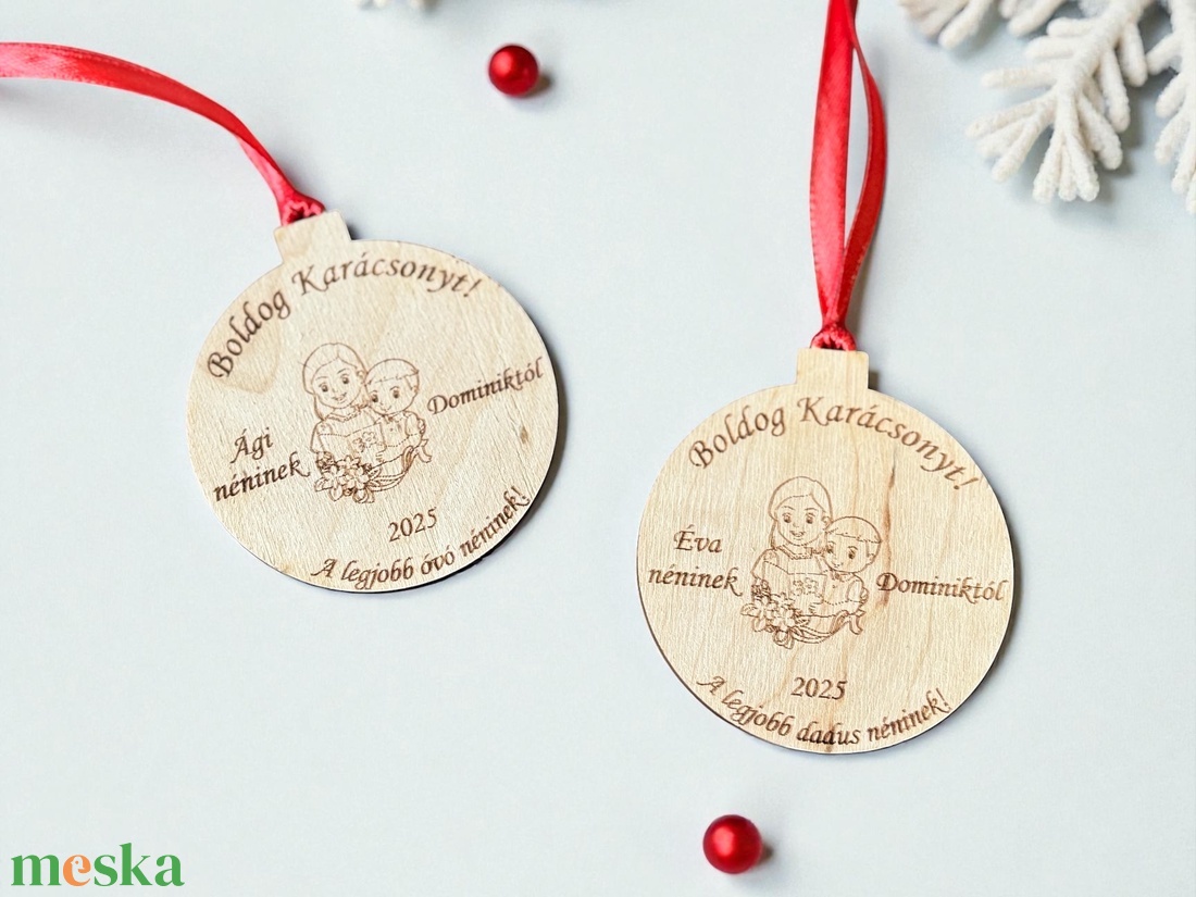 Karácsonyfadísz óvó néniknek, dadusoknak - karácsony - karácsonyi lakásdekoráció - karácsonyfadíszek - Meska.hu