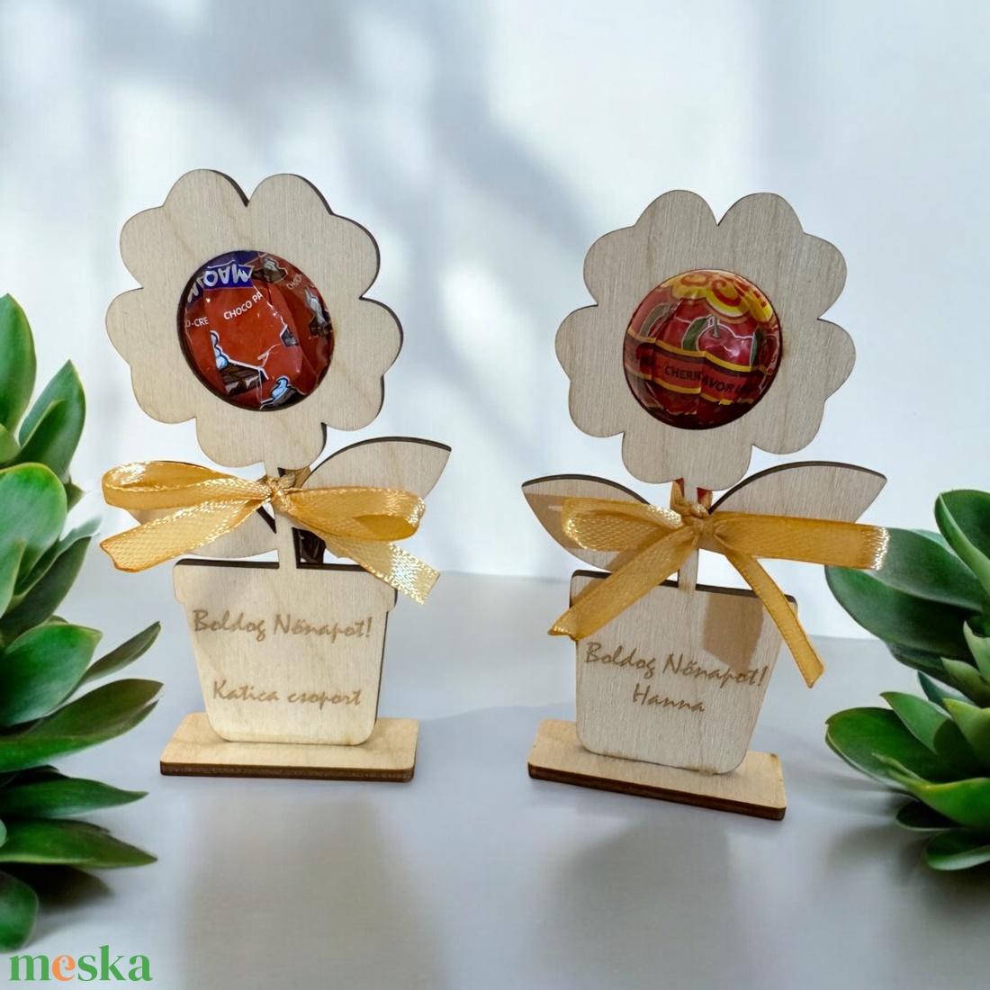 Nőnapi örök virág - nyalókatartós - otthon & életmód - dekoráció - virágdísz és tartó - cserép & kaspó - Meska.hu