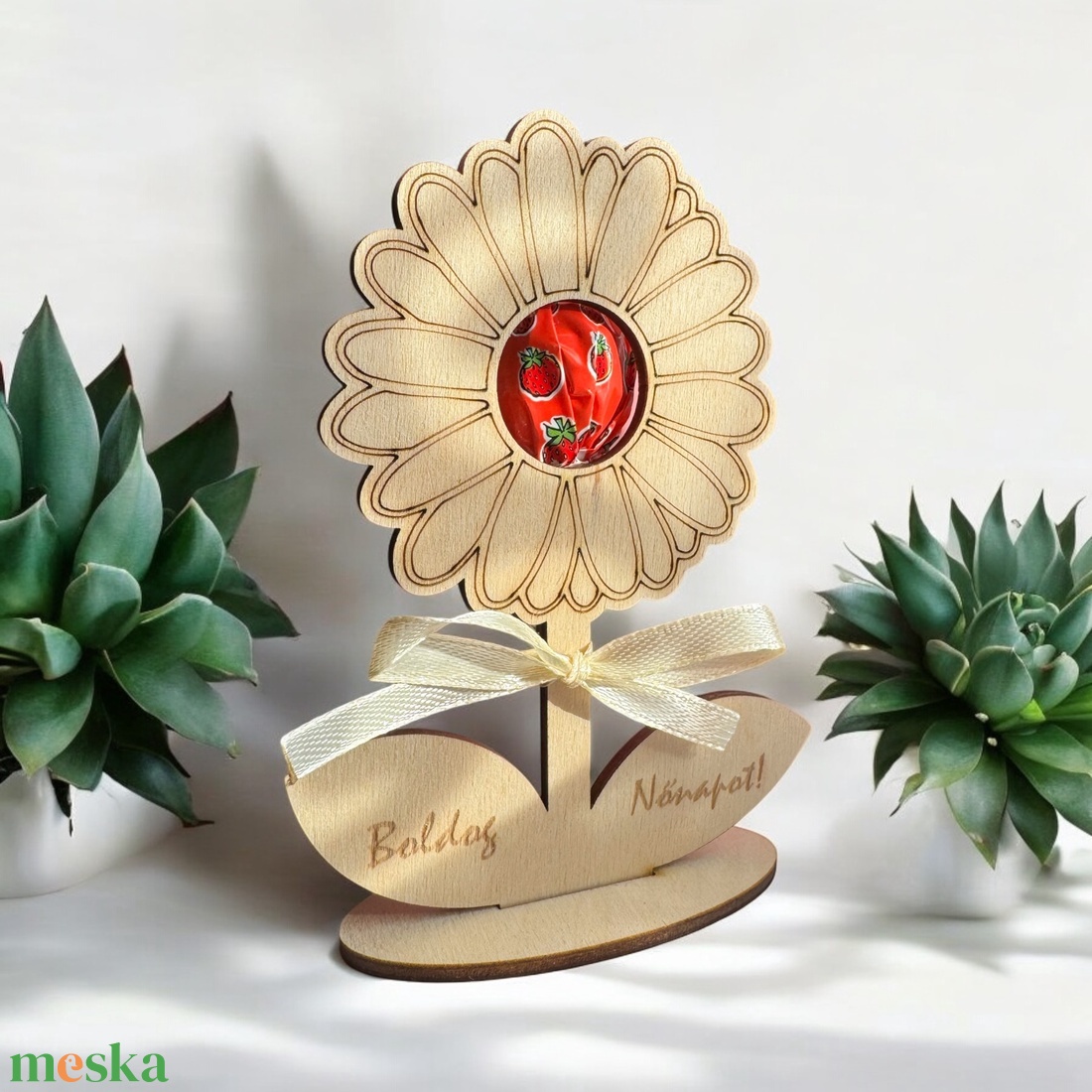 Nőnapi örök virág - nyalókatartós - otthon & életmód - dekoráció - virágdísz és tartó - cserép & kaspó - Meska.hu