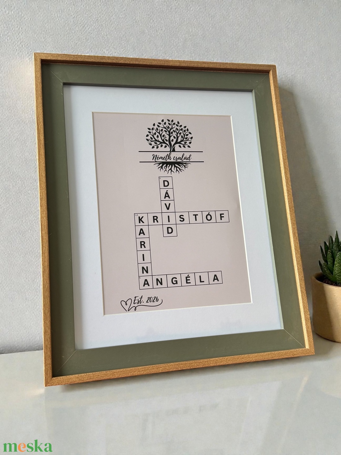 Egyedi családi keresztnév-rejtvény emlékposzterek - otthon & életmód - dekoráció - kép & falikép - poszter - Meska.hu