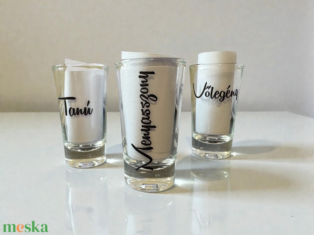 Matricák, matricázott felespohár, esküvői köszönőajándék - esküvő - emlék & ajándék - köszönőajándék - Meska.hu