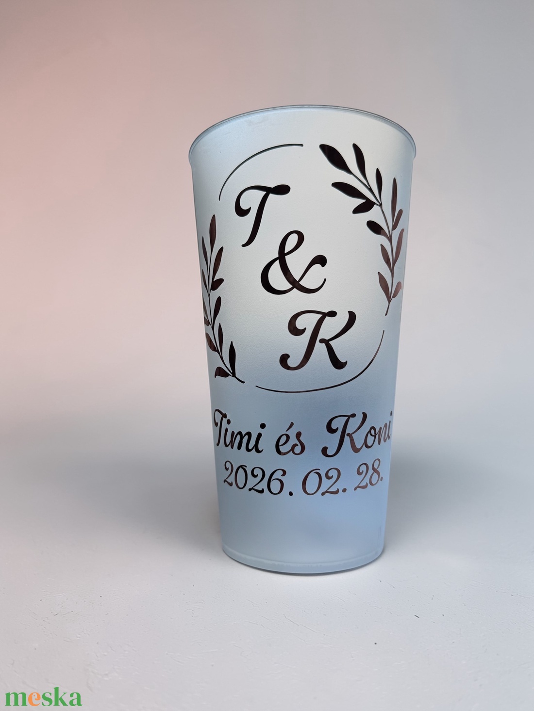 Esküvői köszönőajándék repohár - mintával, vendégnévvel - esküvő - emlék & ajándék - köszönőajándék - Meska.hu