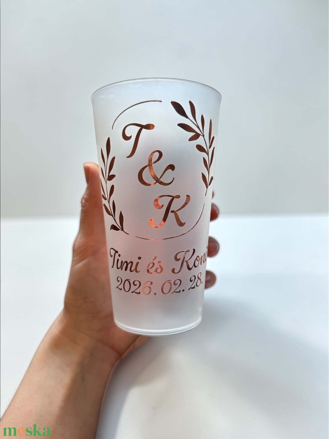 Esküvői köszönőajándék repohár - mintával, vendégnévvel - esküvő - emlék & ajándék - köszönőajándék - Meska.hu