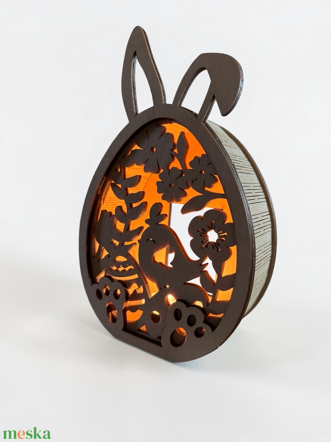 Nyuszis mécsestartó - ünnepi díszek, dekorációk - húsvéti díszek és dekorációk - húsvéti asztaldíszek - Meska.hu