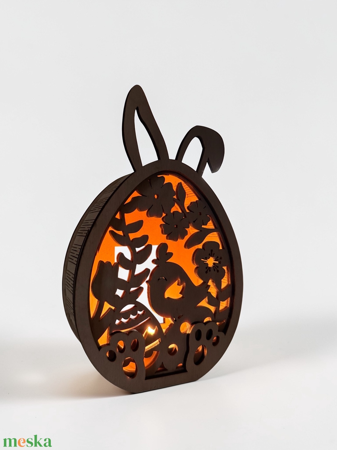 Nyuszis mécsestartó - ünnepi díszek, dekorációk - húsvéti díszek és dekorációk - húsvéti asztaldíszek - Meska.hu