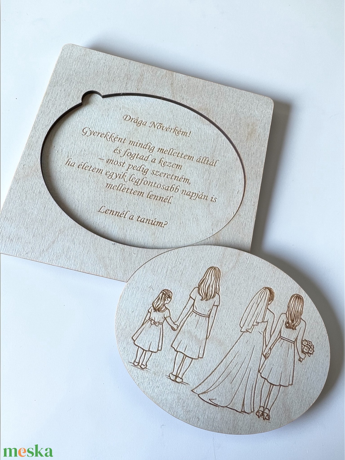 Tanú felkérő - egyedi gravírozással, grafikával - esküvő - meghívó & kártya - tanú felkérő - Meska.hu