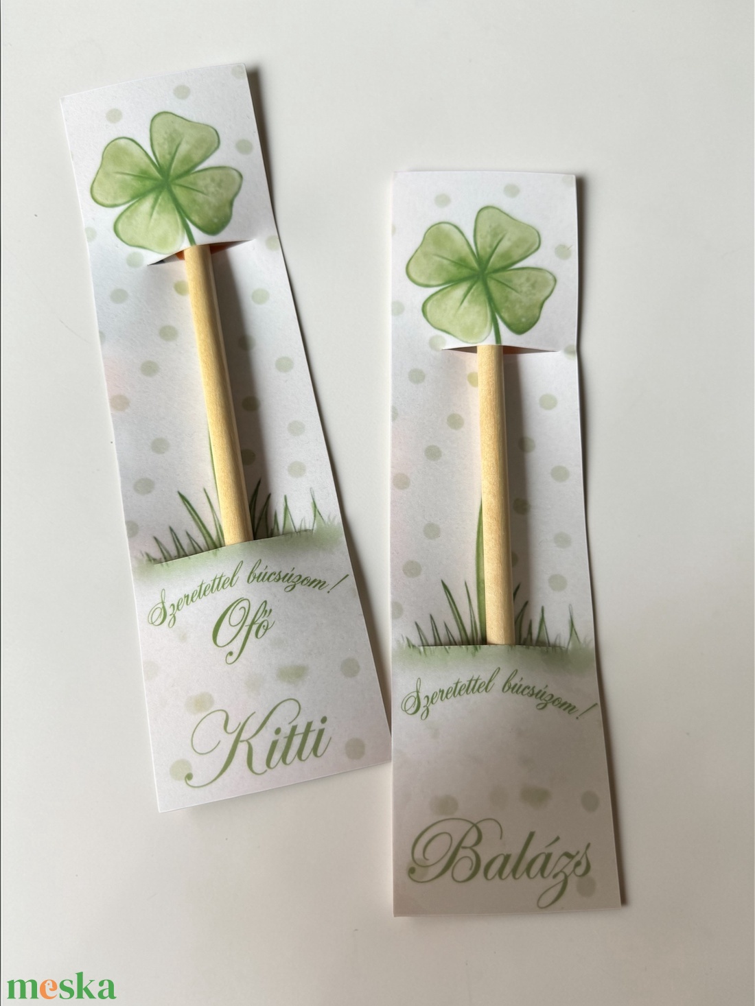 Ültethető ceruza ballagásra - lóhere szerencsehozó dekorral  - otthon & életmód - papír, írószer - ceruza & toll - Meska.hu