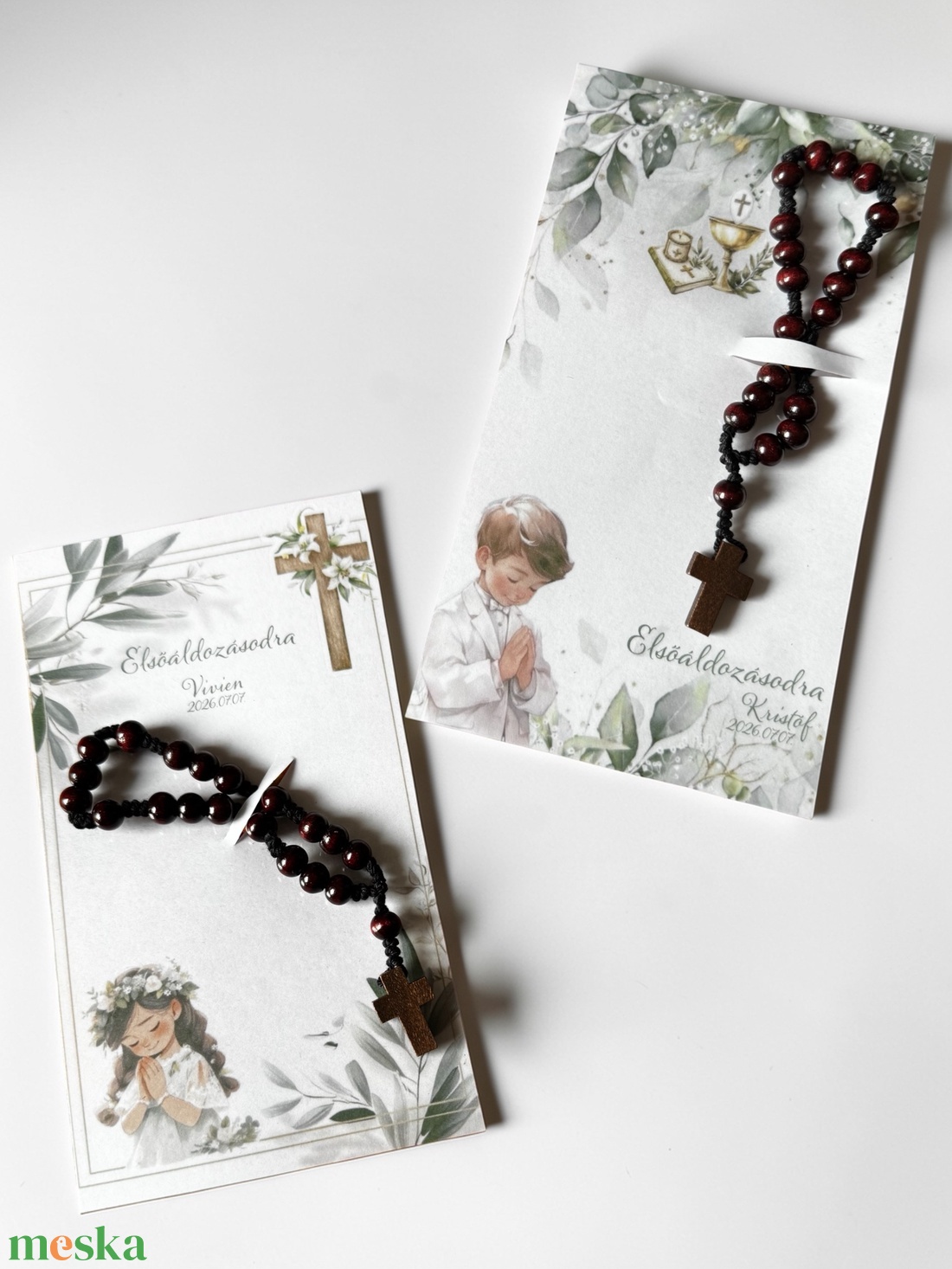 Elsőáldozás rózsafüzér ajándék - névvel, dátummal - otthon & életmód - vallás - kereszt - Meska.hu