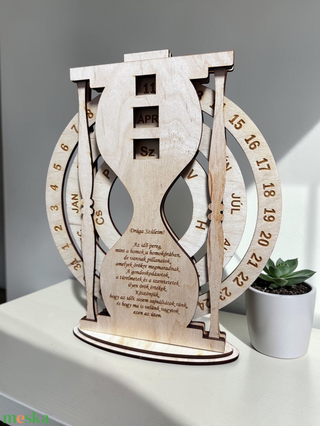 Esküvői szülőköszöntő homokóra öröknaptár - esküvő - emlék & ajándék - szülőköszöntő ajándék - Meska.hu
