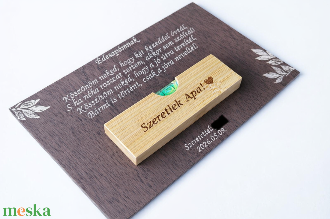 Szülőköszöntő vízmérték ajándék - esküvő - emlék & ajándék - szülőköszöntő ajándék - Meska.hu