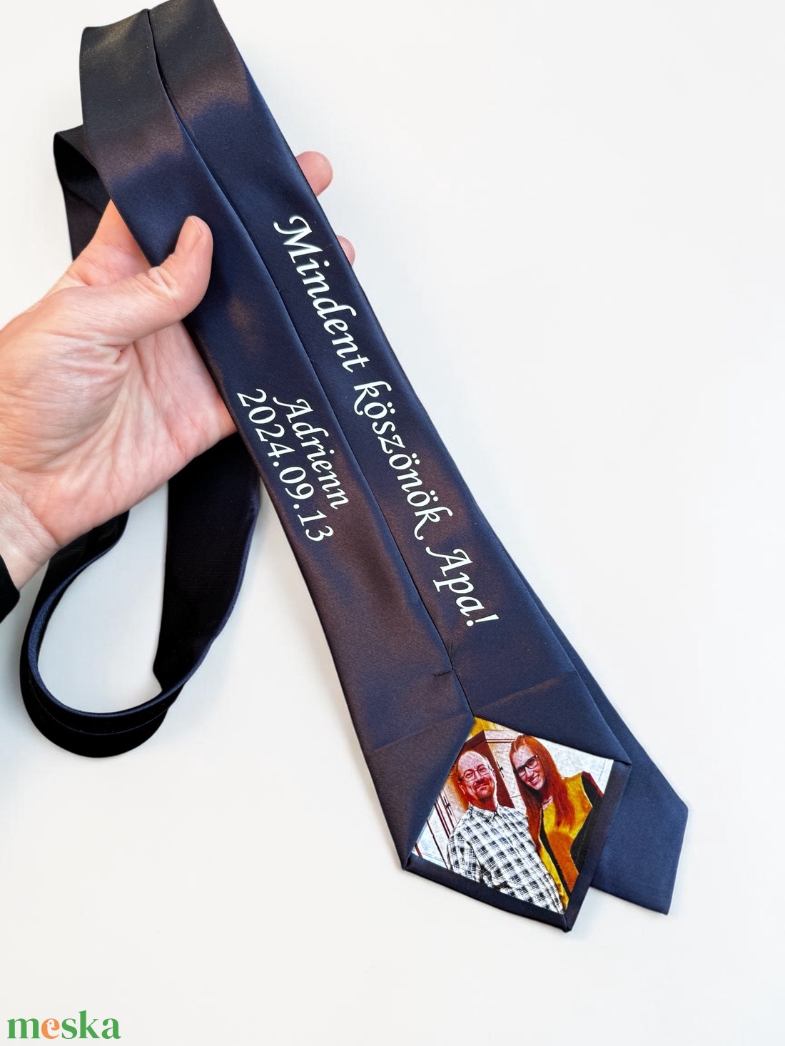 Szülőköszöntő nyakkendő - fényképpel, felirattal - esküvő - emlék & ajándék - szülőköszöntő ajándék - Meska.hu