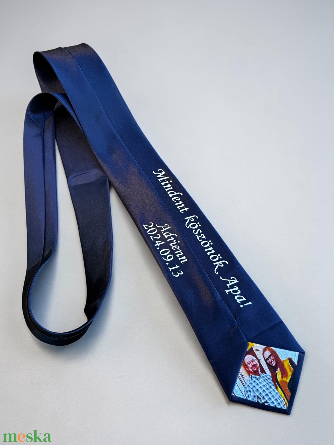 Szülőköszöntő nyakkendő - fényképpel, felirattal - esküvő - emlék & ajándék - szülőköszöntő ajándék - Meska.hu