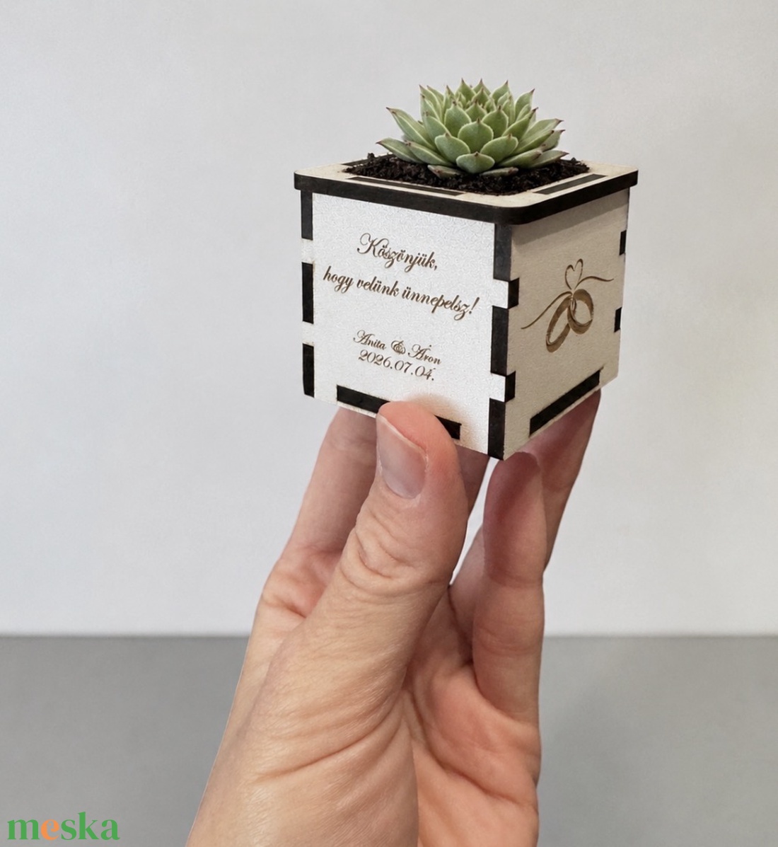 Mini cserép, virágtartó köszönőajándék - esküvő - emlék & ajándék - köszönőajándék - Meska.hu