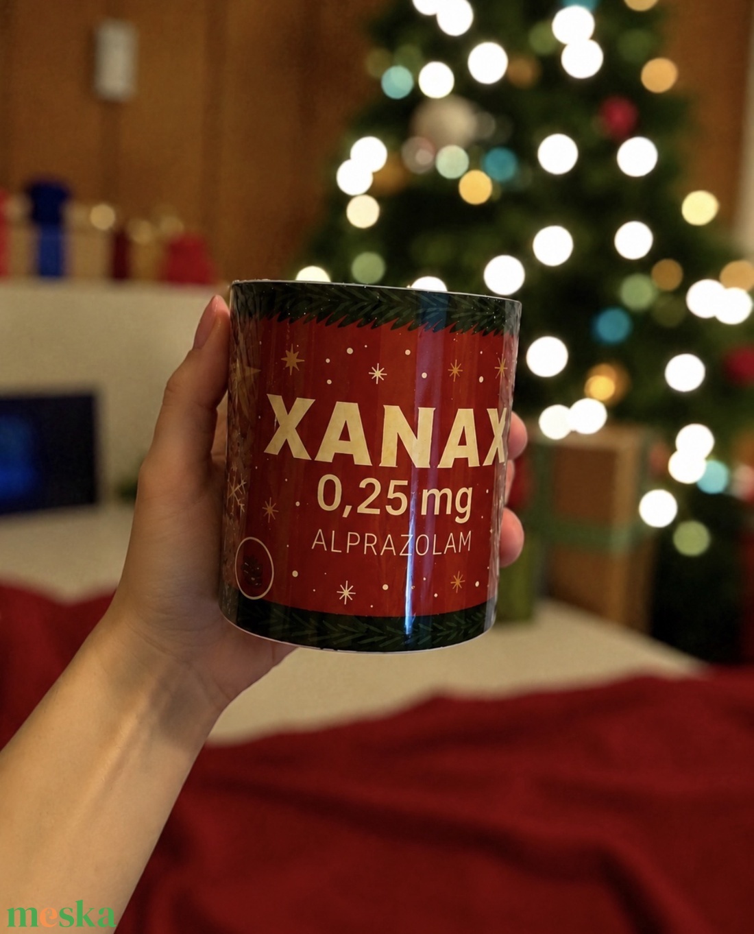 Karácsonyi Xanax bögre - otthon & életmód - konyhafelszerelés, tálalás - tálalás - bögre & csésze - Meska.hu