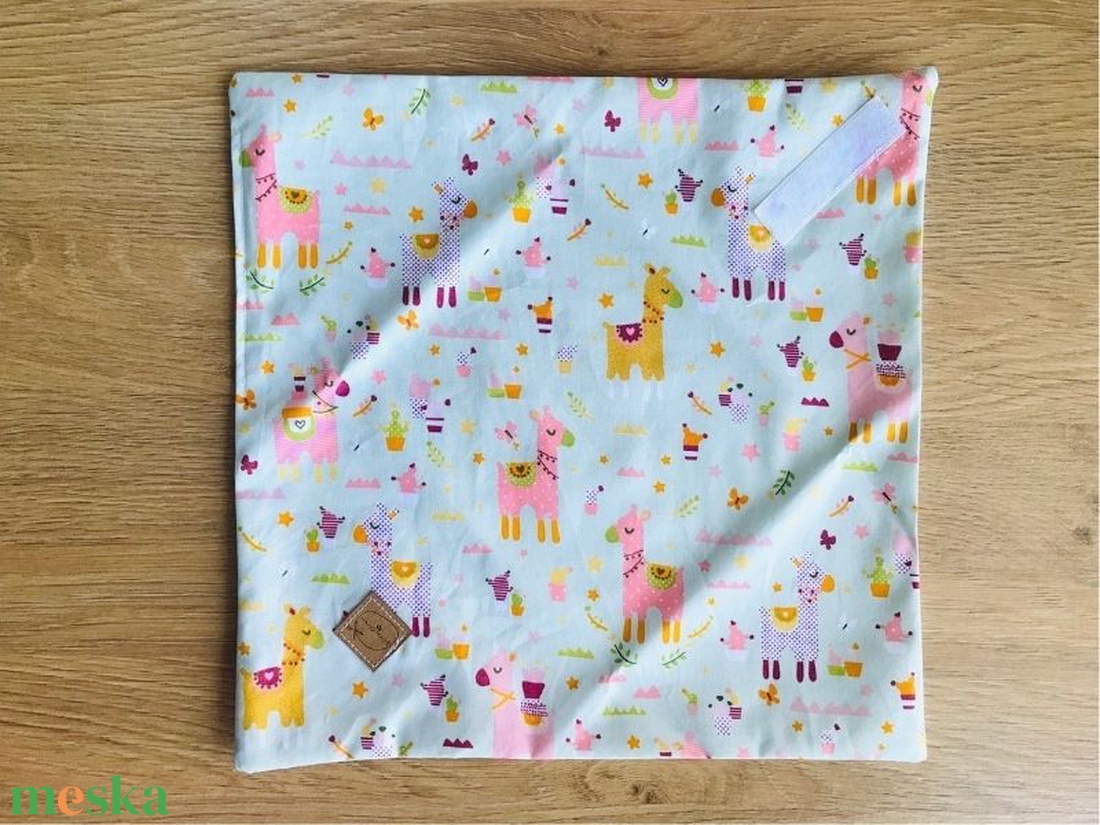 Élelmiszerbiztos újraszalvéta - menta lama  - táska & tok - uzsonna- & ebéd tartó - szendvics csomagoló - Meska.hu