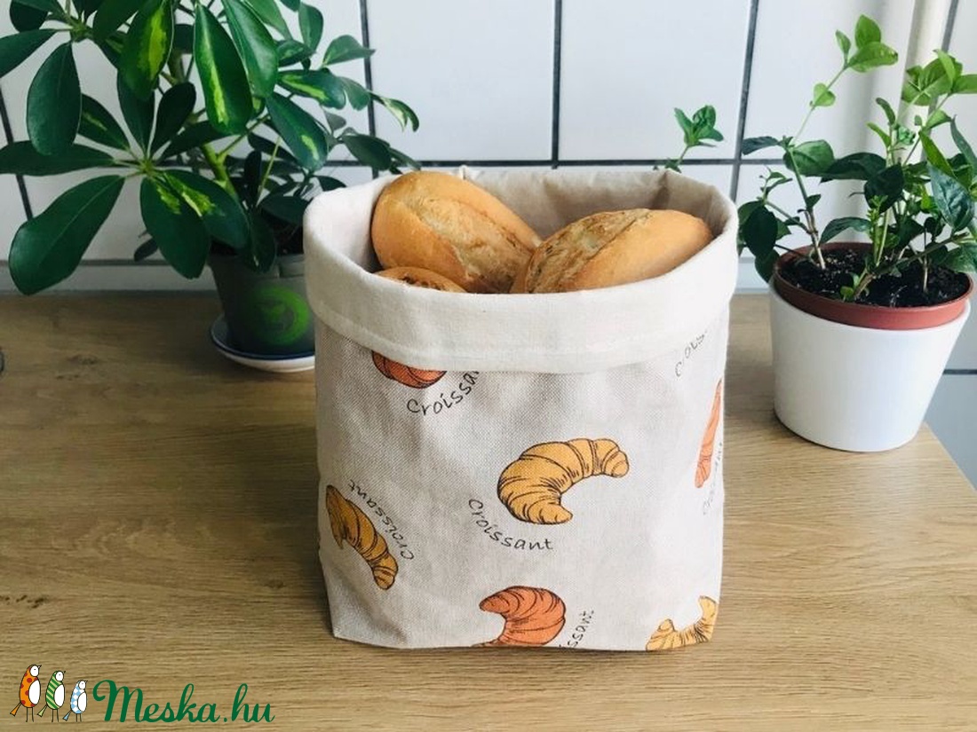 Textil tároló kosár - Croissant  - otthon & életmód - tárolás & rendszerezés - tárolókosár - Meska.hu