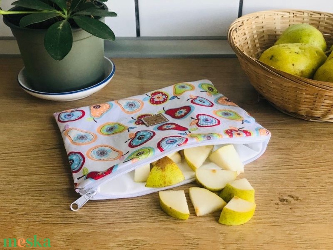 Cipzáros újratasak - gyümölcsös - táska & tok - uzsonna- & ebéd tartó - ebéd tasak, doboz - Meska.hu