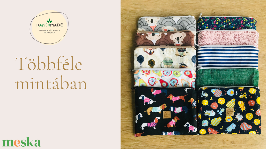 Cipzáros újratasak, neszeszer - mályvás - táska & tok - neszesszer - Meska.hu