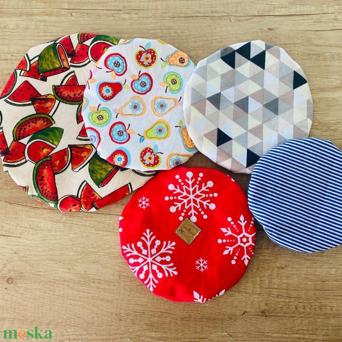 Mosható edénysapka szett - többféle mintában - otthon & életmód - konyhafelszerelés, tálalás - konyhai textil - edényfogó & edényfedő - Meska.hu