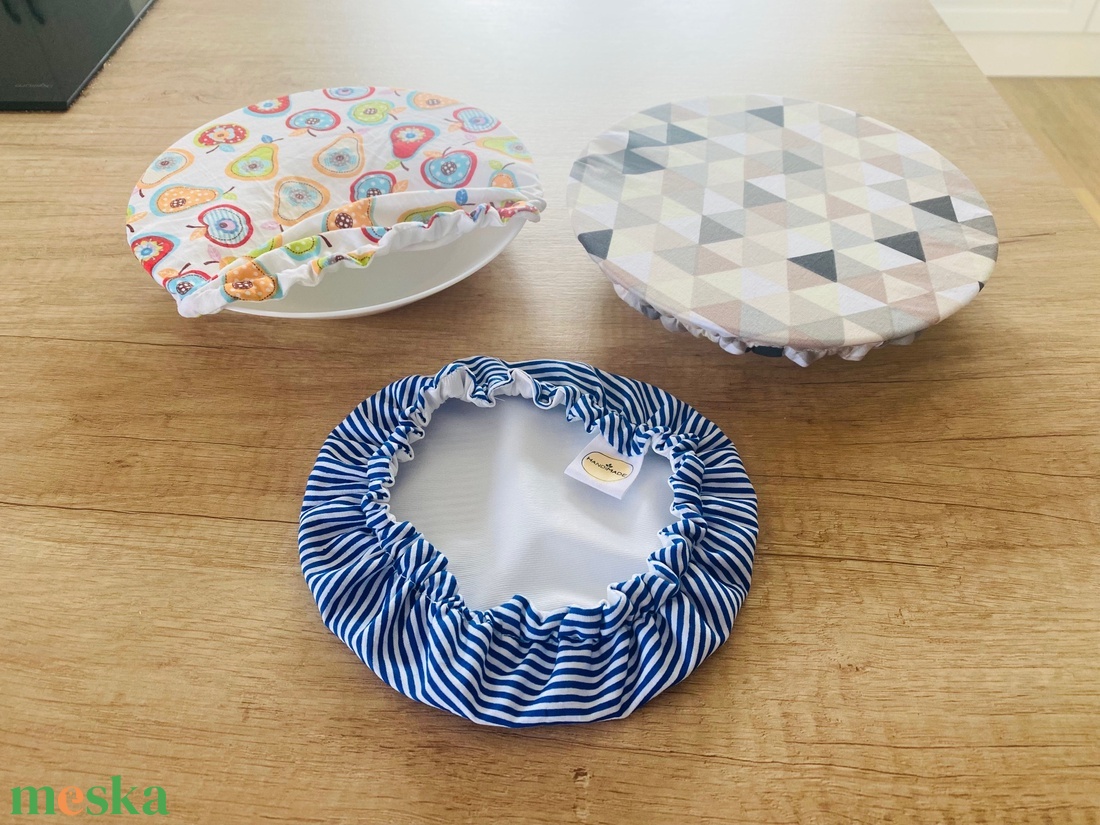 Mosható edénysapka szett - közepes méretben, többféle mintában, 3db/csomag - otthon & életmód - konyhafelszerelés, tálalás - konyhai textil - edényfogó & edényfedő - Meska.hu