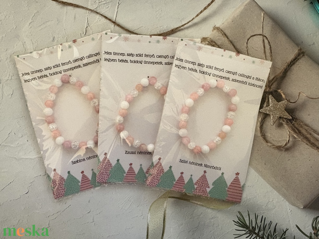 Ásványkarkötő ajándék tanároknak, óvó néniknek - ékszer - karkötő - ásványkarkötő - Meska.hu