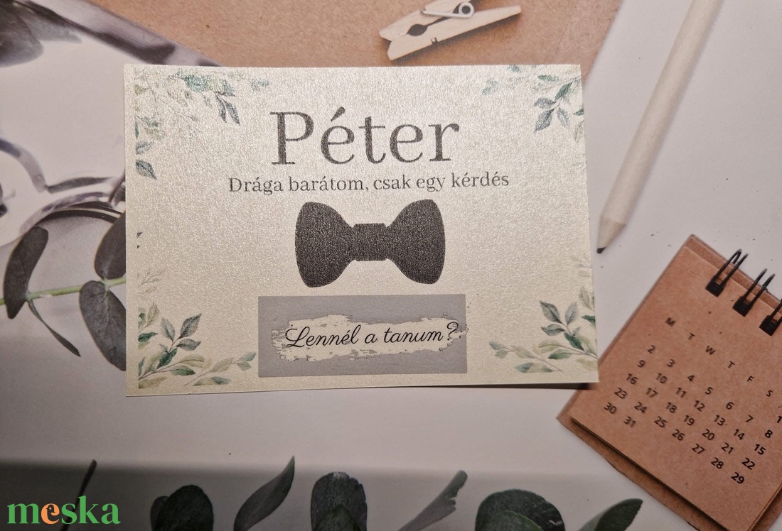 Tanú felkérő kaparós jegy  - esküvő - meghívó & kártya - tanú felkérő - Meska.hu