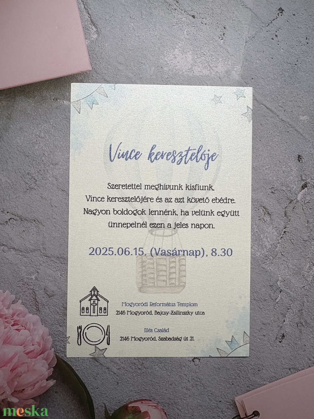 Keresztelő meghívó - otthon & életmód - papír, írószer - ajándékozás kellékei - meghívó - Meska.hu