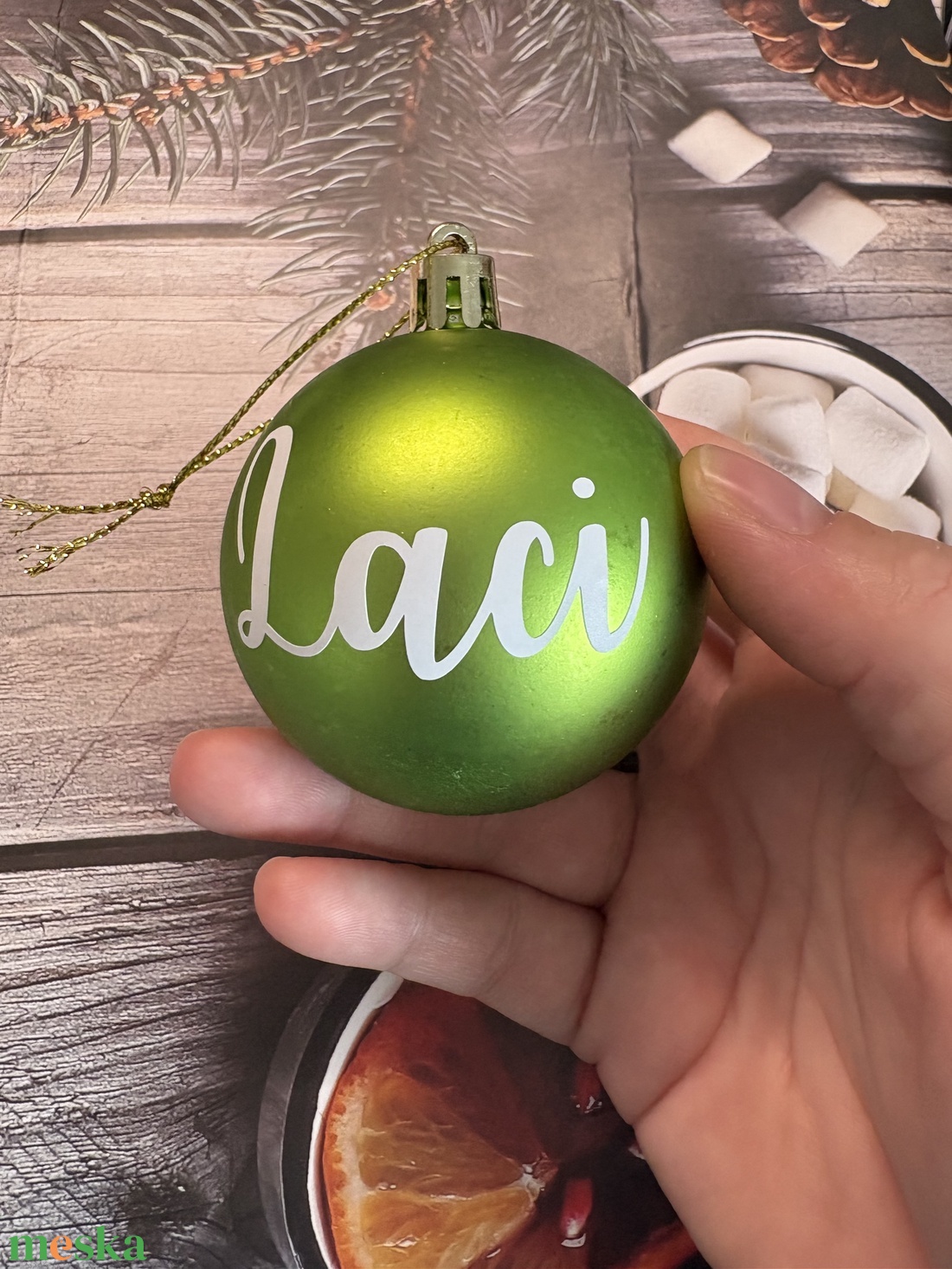 Névre szóló gömb - karácsony - karácsonyi lakásdekoráció - karácsonyfadíszek - Meska.hu