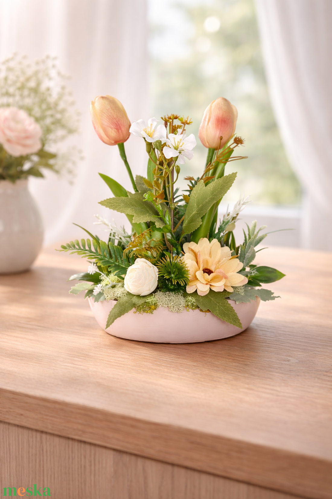 Virágos asztali dísz - otthon & életmód - dekoráció - asztal és polc dekoráció - asztaldísz - Meska.hu