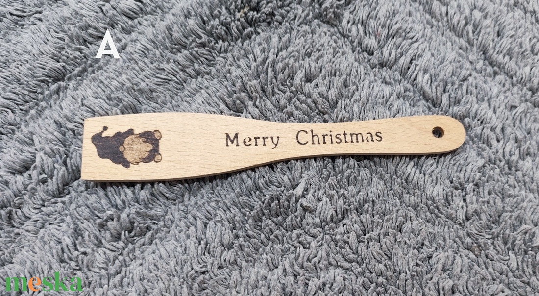 Karácsonyi mintás fakanál - otthon & életmód - dekoráció - kép & falikép - fából készült kép - Meska.hu