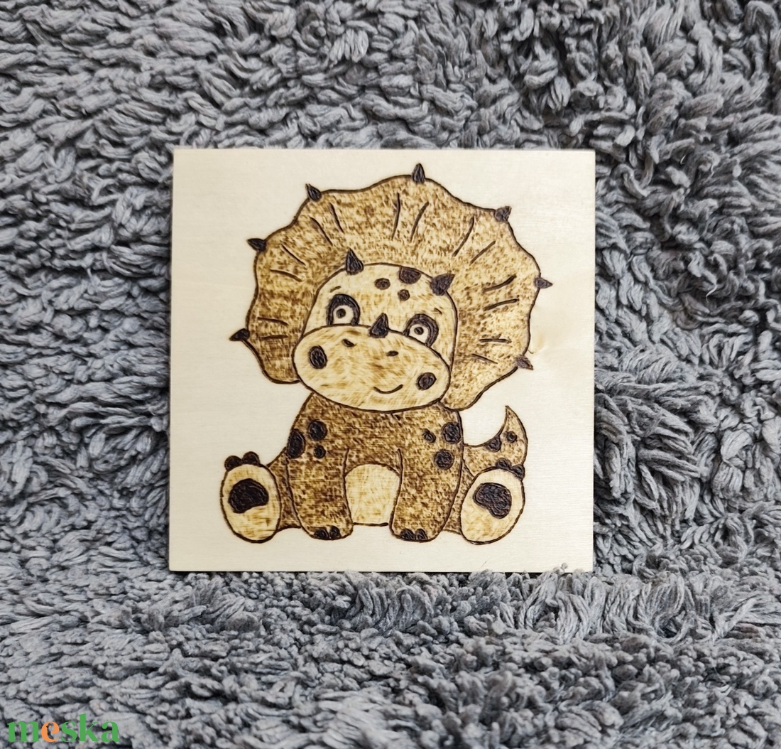 Dínós égetett képek - otthon & életmód - dekoráció - kép & falikép - fából készült kép - Meska.hu