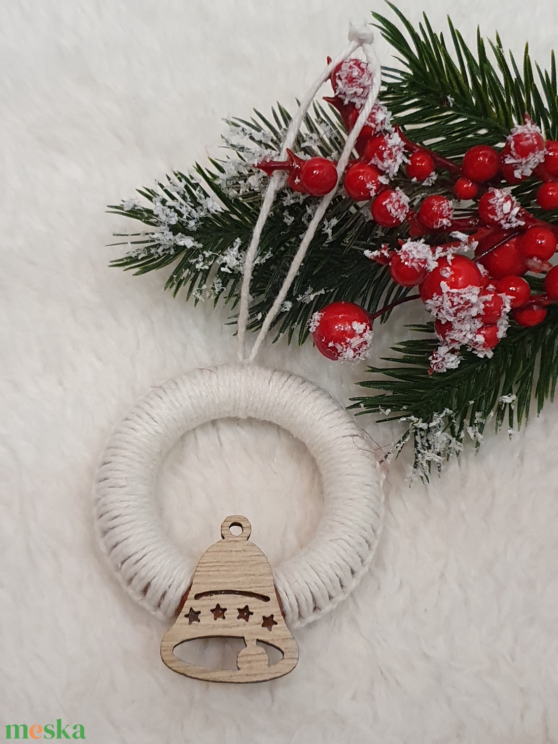 Makramé fenyődísz - karácsony - karácsonyi lakásdekoráció - karácsonyfadíszek - Meska.hu
