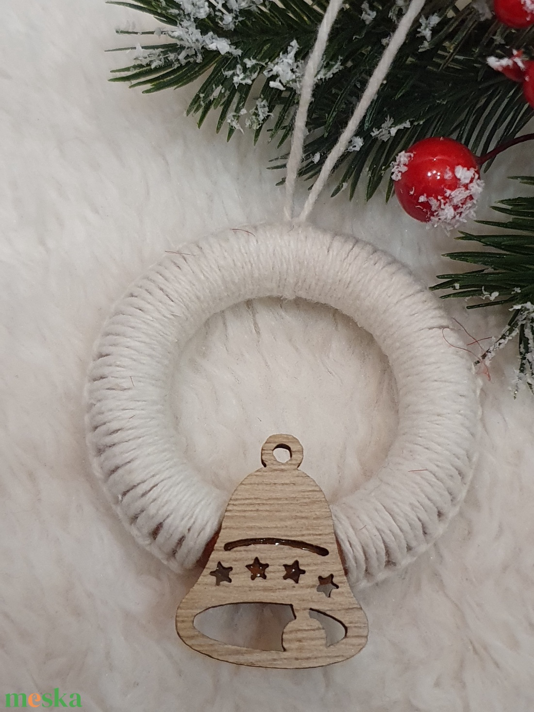 Makramé fenyődísz - karácsony - karácsonyi lakásdekoráció - karácsonyfadíszek - Meska.hu