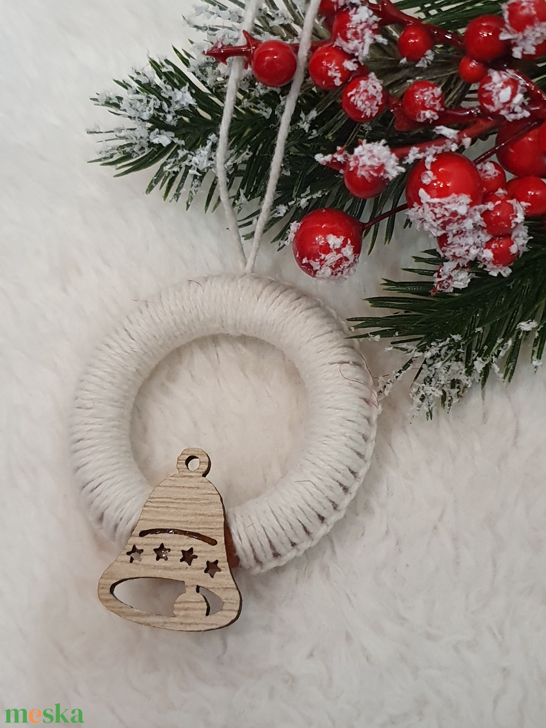 Makramé fenyődísz - karácsony - karácsonyi lakásdekoráció - karácsonyfadíszek - Meska.hu