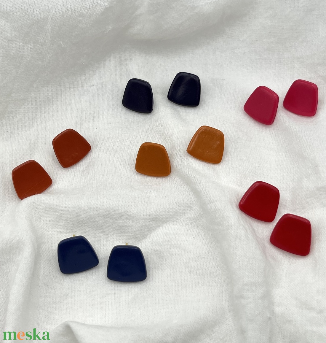 Rombusz �minimal fülbevaló - ékszer - fülbevaló - pötty fülbevaló - Meska.hu