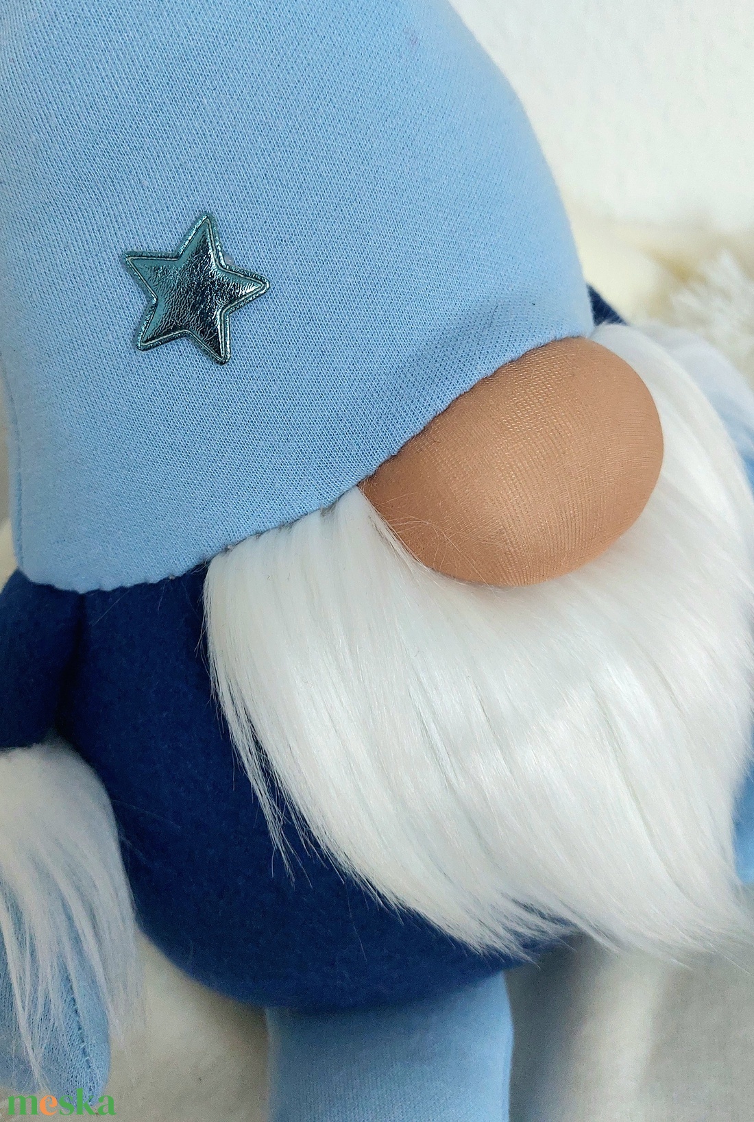 Kék csillagos manó - karácsony - karácsonyi lakásdekoráció - karácsonyi manók, figurák - Meska.hu