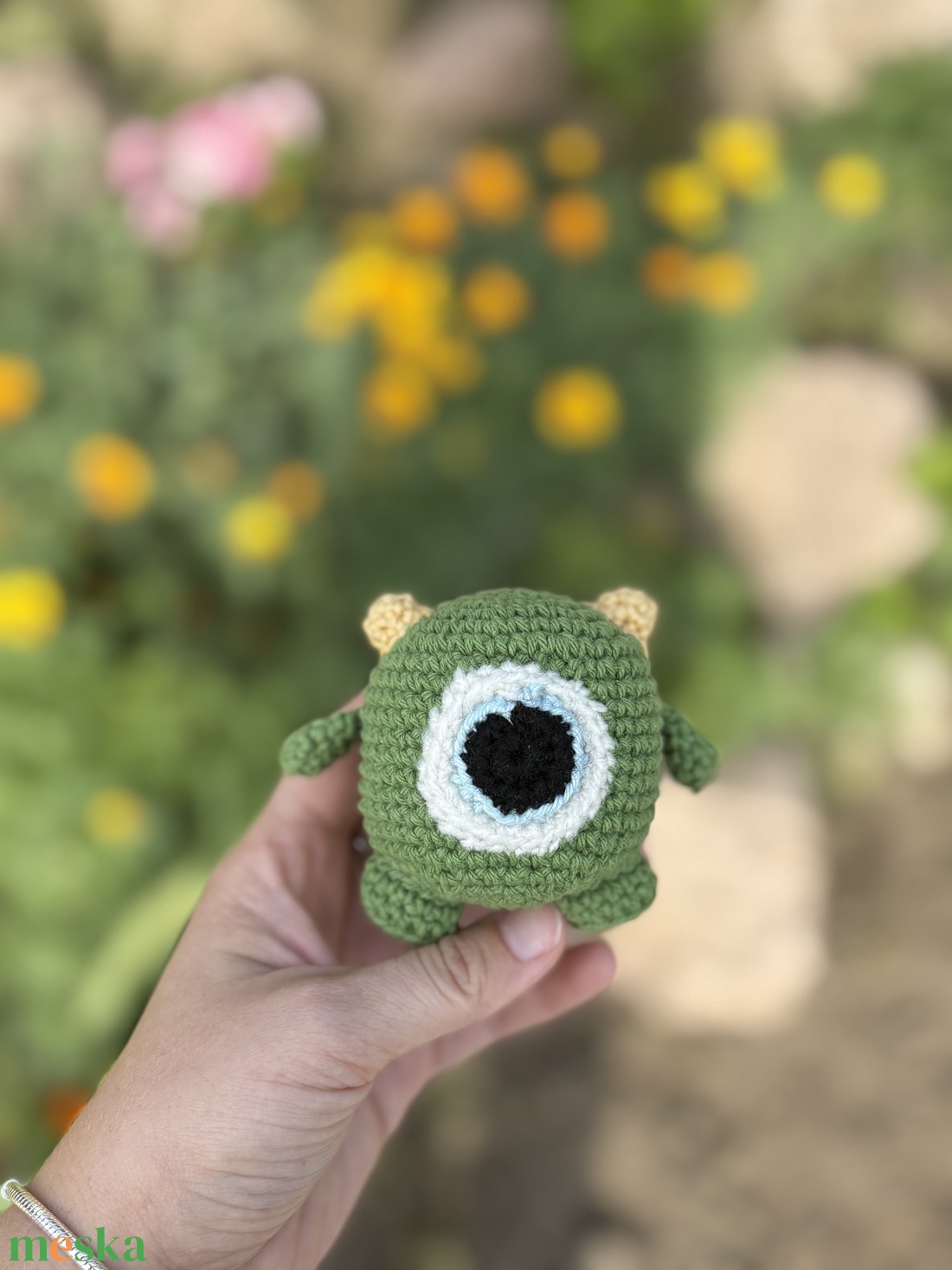 Mike Wazowski amigurumi - játék & sport - plüssállat & játékfigura - plüss mesefigurák - Meska.hu