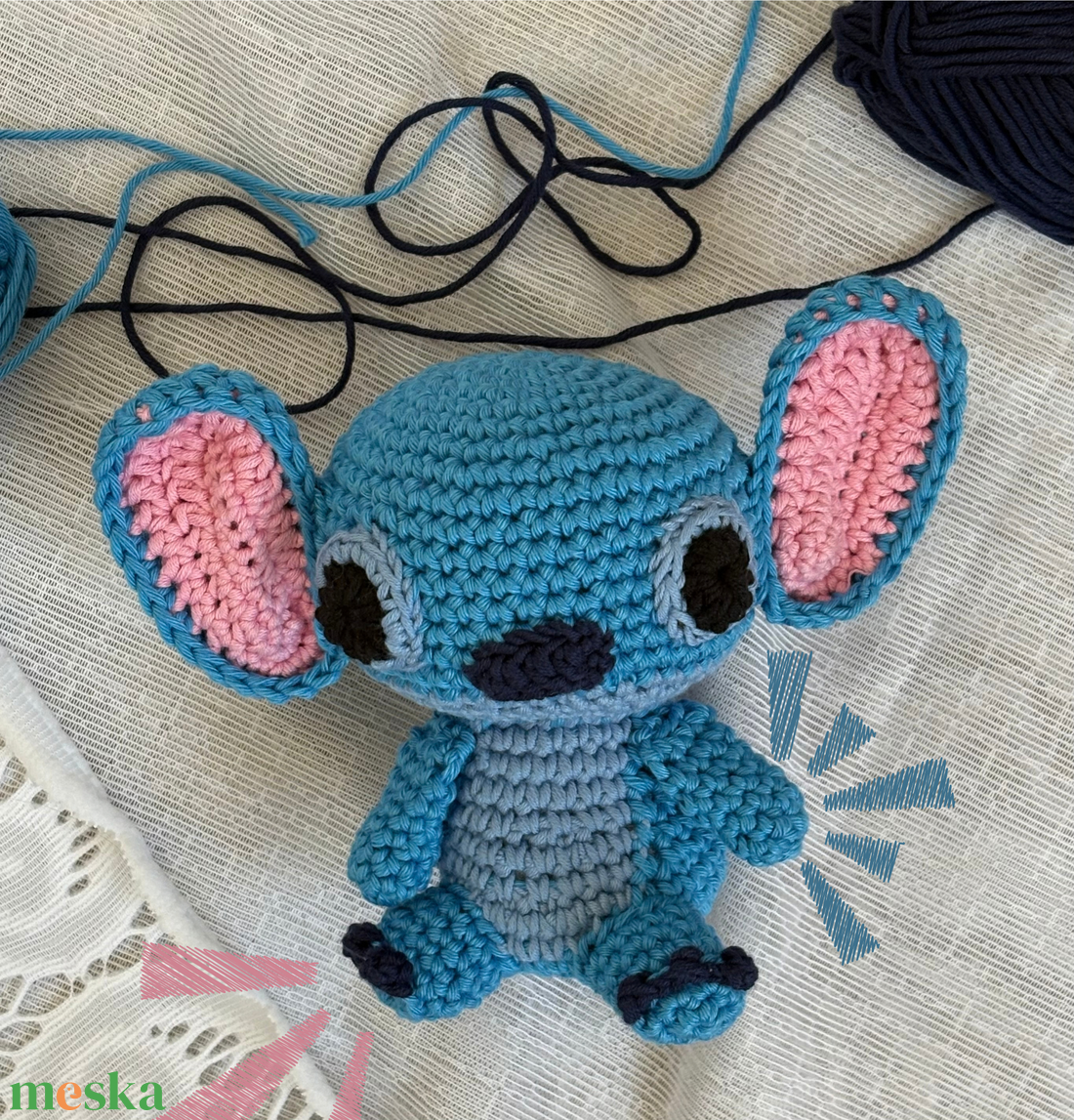 Horgolt Stitch - játék & sport - plüssállat & játékfigura - plüss mesefigurák - Meska.hu