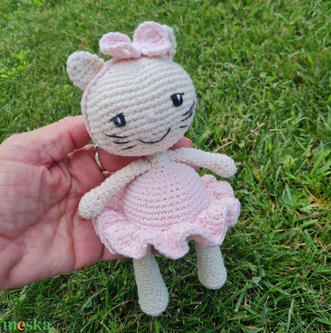 Horgolt balerina cicalány  - játék & sport - plüssállat & játékfigura - cica - Meska.hu