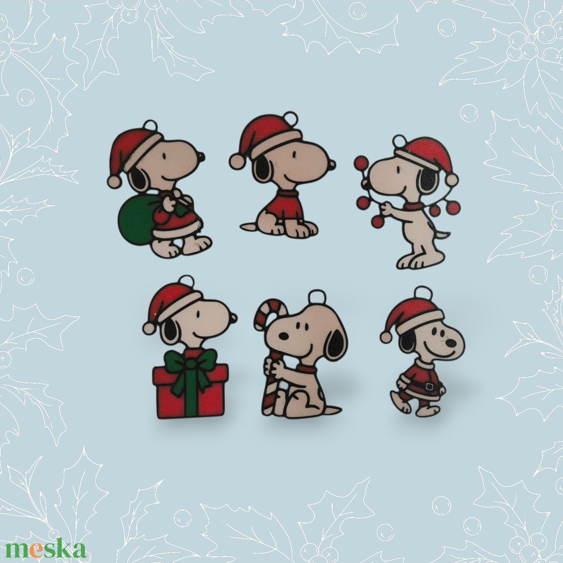 Snoopy karácsonyfa dísz - karácsony - karácsonyi lakásdekoráció - karácsonyfadíszek - Meska.hu