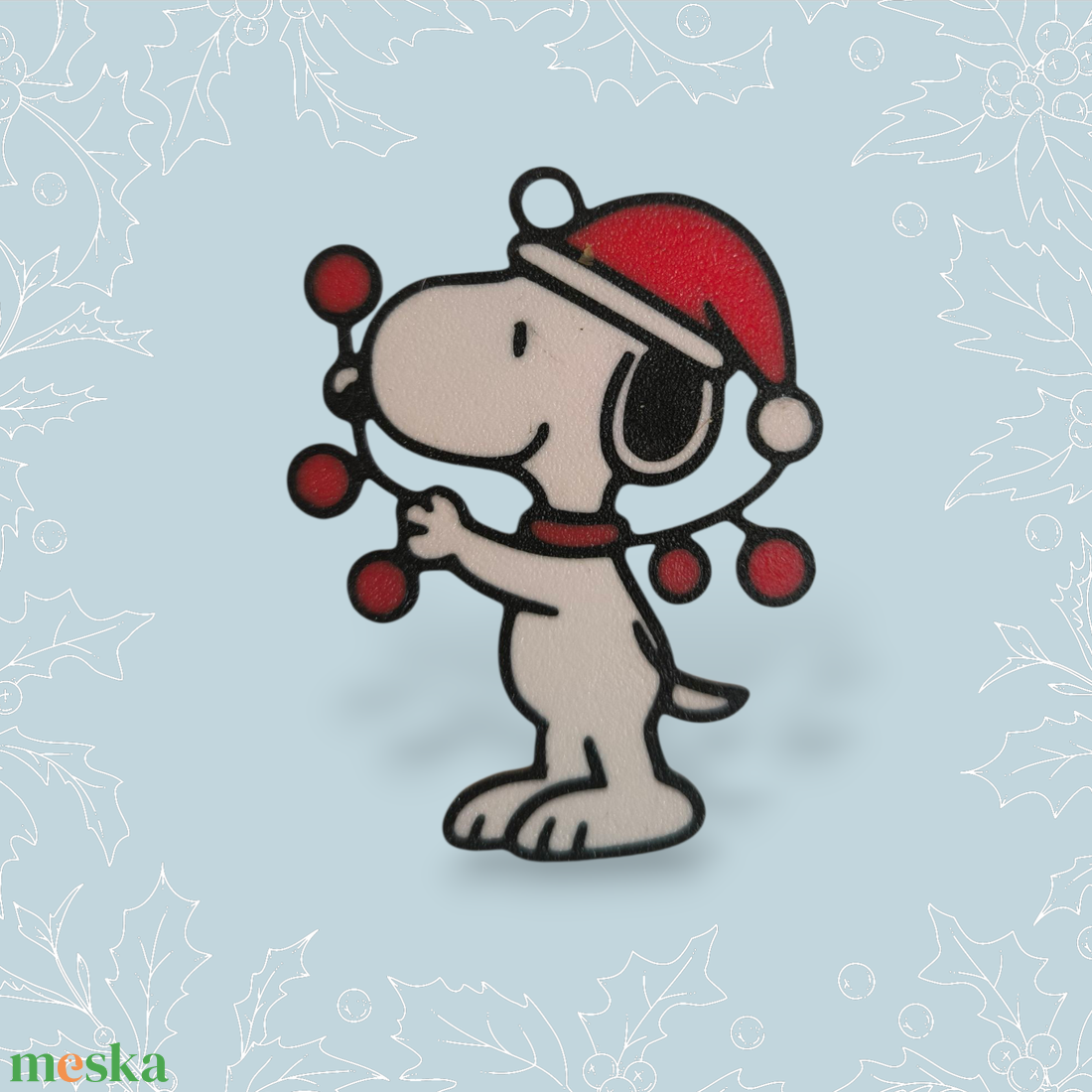 Snoopy karácsonyfa dísz - karácsony - karácsonyi lakásdekoráció - karácsonyfadíszek - Meska.hu