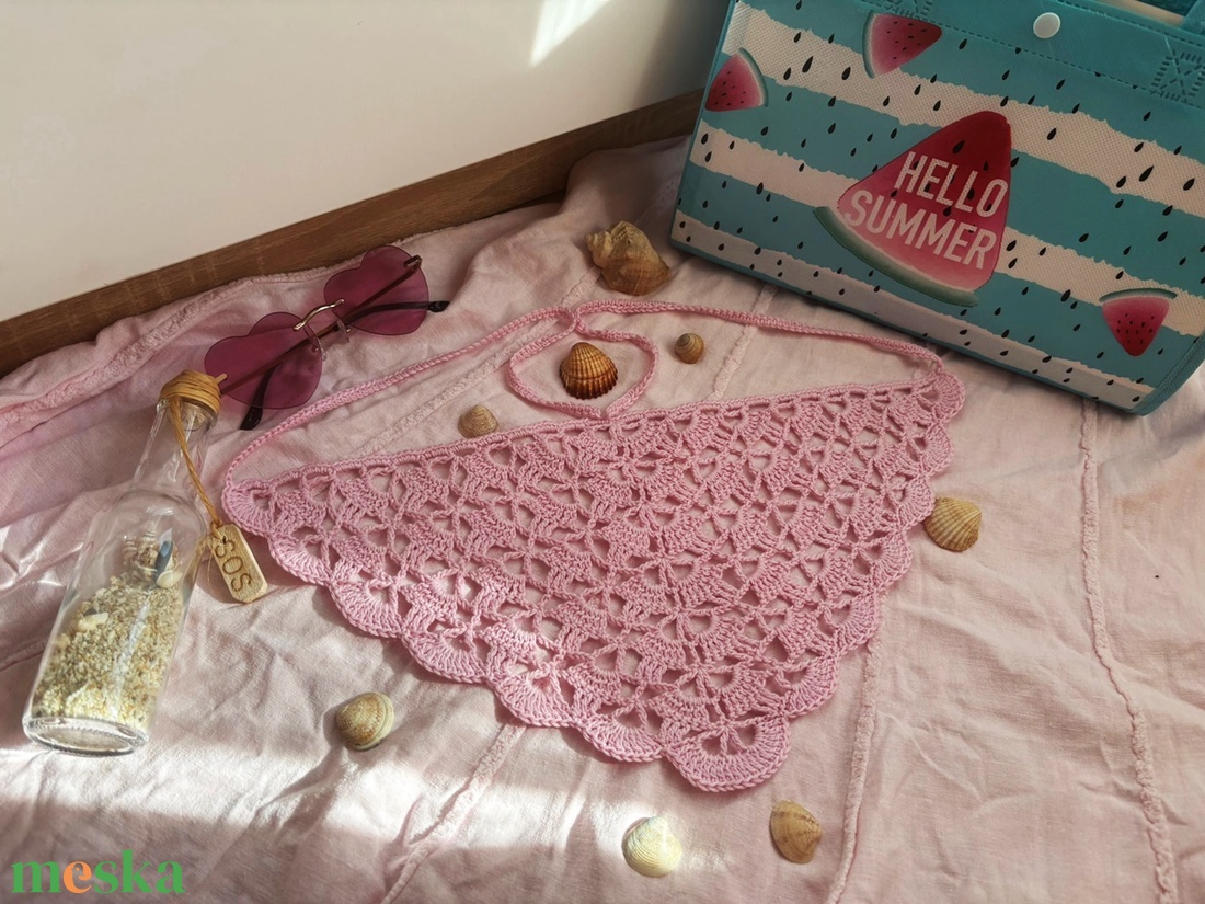 Akció��sipkemintás Crochet bandana kendő, 4 féle(fehér, rózsaszín,türkiz,vajszínű) színben.Az ár egy darabra vonatkozik - ruha & divat - sál, sapka, kendő - kendő - Meska.hu