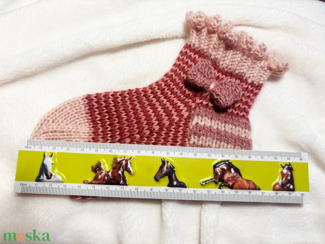 Handmade Gyermek Gyapjú zokni 3-4 éveseknek (16 cm) - baba - mama - babaruházat - babazokni - Meska.hu
