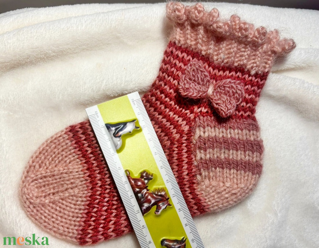 Handmade Gyermek Gyapjú zokni 3-4 éveseknek (16 cm) - baba - mama - babaruházat - babazokni - Meska.hu