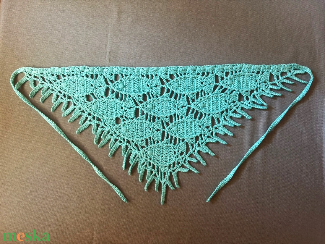Hal mintás türkiz Crochet women bandana kendő. Horgolással készült. - ruha & divat - sál, sapka, kendő - kendő - Meska.hu