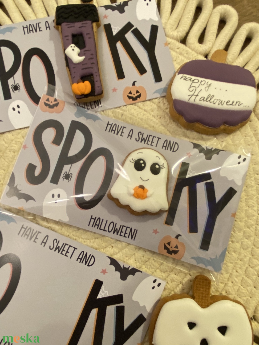 Halloween-i mézeskalácsos ajándékkártya - otthon & életmód - dekoráció - halloween - halloweeni meghívó, képeslap, ajándékkísérő - Meska.hu