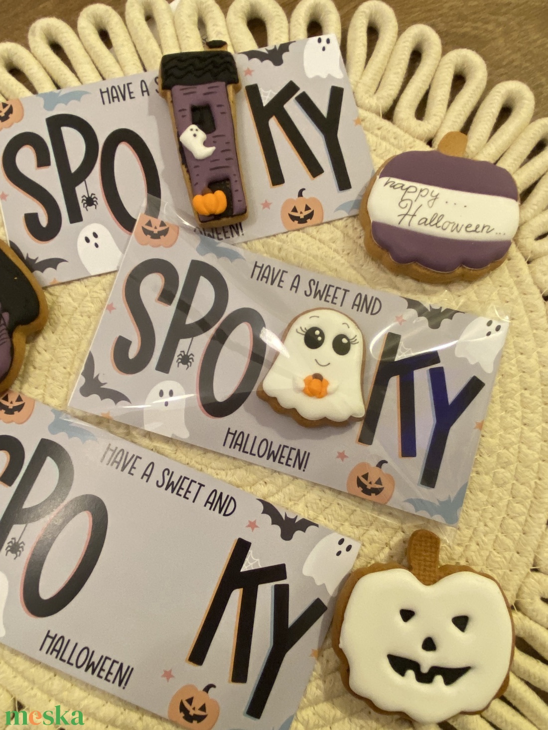 Halloween-i mézeskalácsos ajándékkártya - otthon & életmód - dekoráció - halloween - halloweeni meghívó, képeslap, ajándékkísérő - Meska.hu